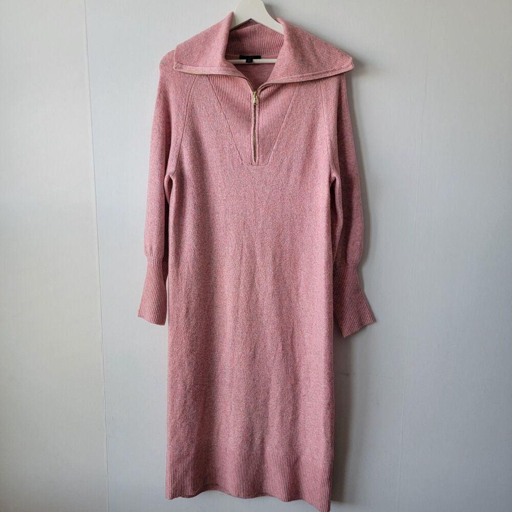J.crew BC496 womens Half-zip sweater-dress in Supersoft yarn sz XS long sleeve